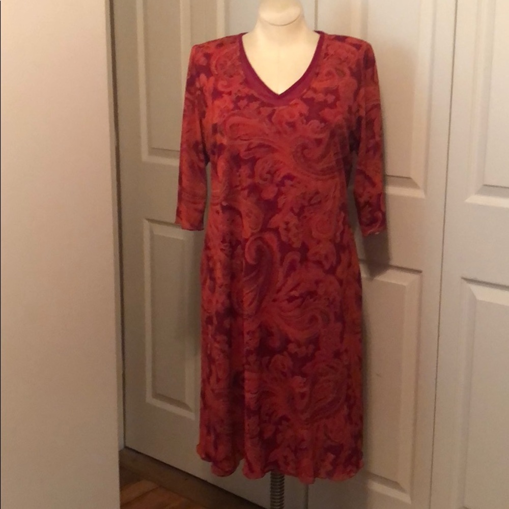 Gorgeous red and orange paisley dress